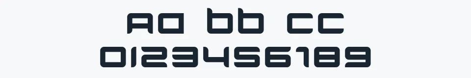 Rzeczywista próbka kroju Quarx — Aa Bb Cc 0123456789