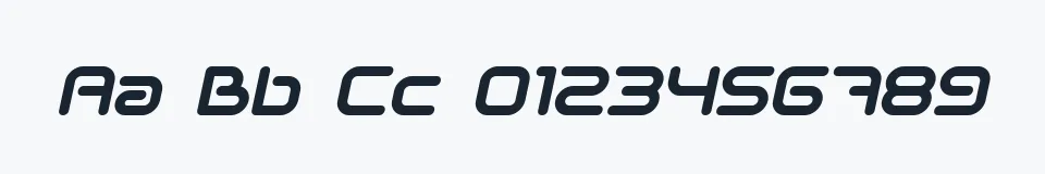 Rzeczywista próbka kroju Sci Fied 2002 — Aa Bb Cc 0123456789