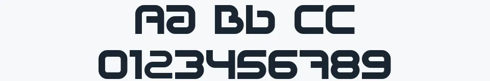 Rzeczywista próbka kroju Sci Fied X — Aa Bb Cc 0123456789