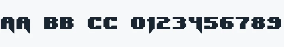 Rzeczywista próbka kroju Syntax Terror — Aa Bb Cc 0123456789
