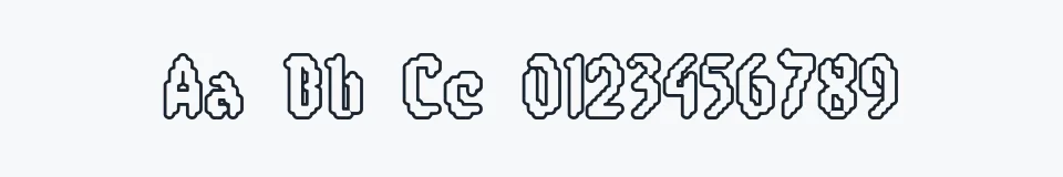 Rzeczywista próbka kroju 8-bit Limit RO (BRK) — Aa Bb Cc 0123456789