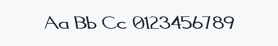 Rzeczywista próbka kroju Aquaduct Reverse Italic — Aa Bb Cc 0123456789