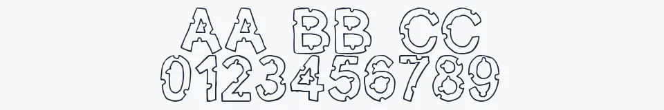 Rzeczywista próbka kroju Bite me — Aa Bb Cc 0123456789