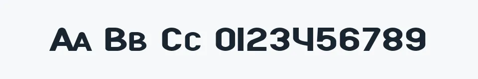 Rzeczywista próbka kroju SF Atarian System Extended — Aa Bb Cc 0123456789