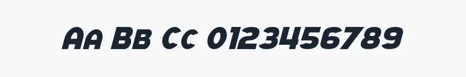 Rzeczywista próbka kroju SF Juggernaut Condensed — Aa Bb Cc 0123456789