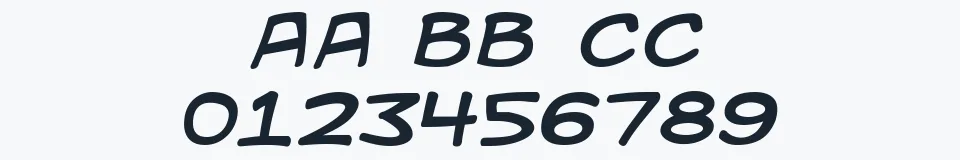Rzeczywista próbka kroju Kid Kosmic — Aa Bb Cc 0123456789