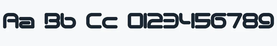 Rzeczywista próbka kroju Quantum Round (BRK) — Aa Bb Cc 0123456789