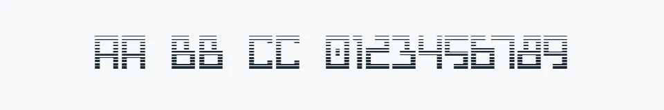 Rzeczywista próbka kroju Bionic Type Gradient — Aa Bb Cc 0123456789