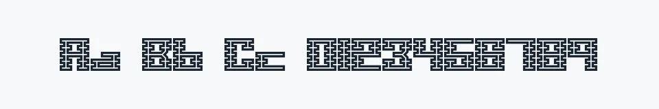 Rzeczywista próbka kroju Scalelines Maze BRK — Aa Bb Cc 0123456789
