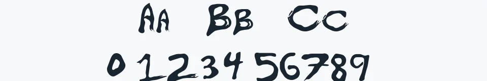 Rzeczywista próbka kroju Floydian — Aa Bb Cc 0123456789