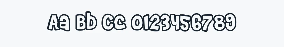 Rzeczywista próbka kroju Cheri Liney — Aa Bb Cc 0123456789