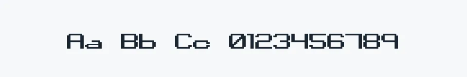 Rzeczywista próbka kroju Binary CHR BRK — Aa Bb Cc 0123456789