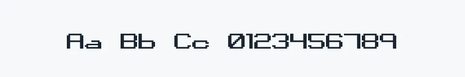 Rzeczywista próbka kroju Binary X CHR BRK — Aa Bb Cc 0123456789