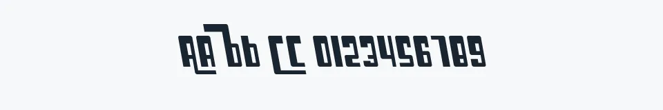 Rzeczywista próbka kroju SF Cosmic Age Condensed — Aa Bb Cc 0123456789