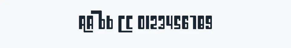 Rzeczywista próbka kroju SF Cosmic Age Condensed — Aa Bb Cc 0123456789