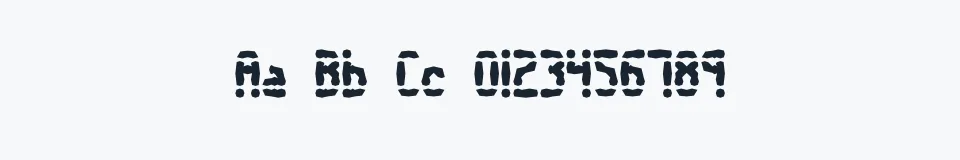 Rzeczywista próbka kroju Amalgamate BRK — Aa Bb Cc 0123456789