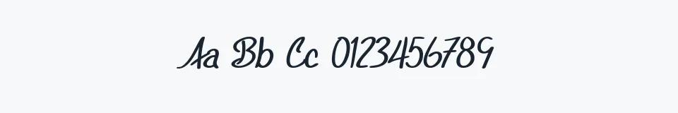Rzeczywista próbka kroju SF Foxboro Script — Aa Bb Cc 0123456789