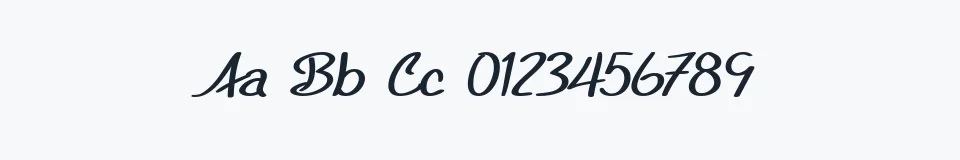 Rzeczywista próbka kroju SF Foxboro Script Extended — Aa Bb Cc 0123456789