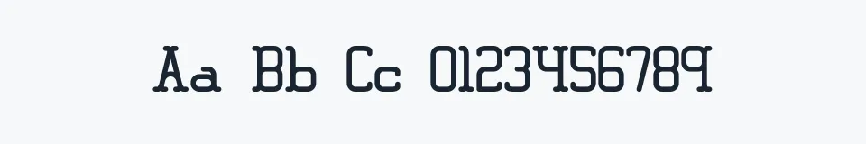 Rzeczywista próbka kroju Amplitude BRK — Aa Bb Cc 0123456789