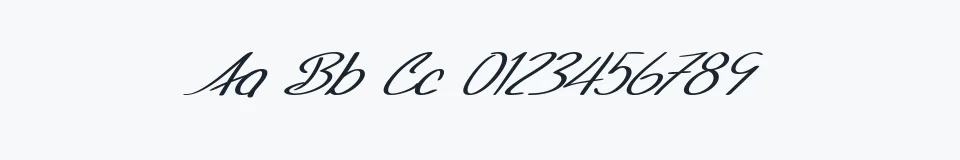 Rzeczywista próbka kroju SF Foxboro Script Extended — Aa Bb Cc 0123456789