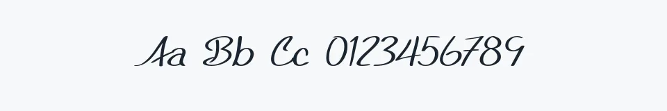 Rzeczywista próbka kroju SF Foxboro Script Extended — Aa Bb Cc 0123456789
