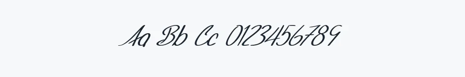 Rzeczywista próbka kroju SF Foxboro Script — Aa Bb Cc 0123456789