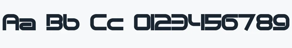 Rzeczywista próbka kroju Quantum Flat BRK — Aa Bb Cc 0123456789