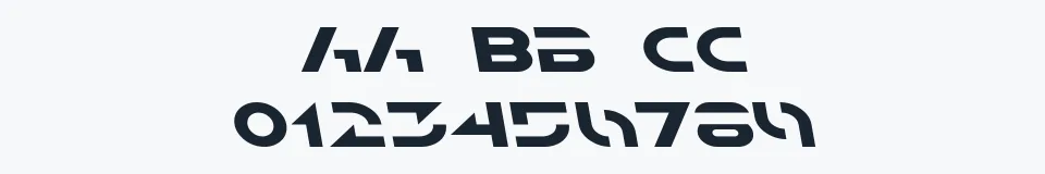 Rzeczywista próbka kroju SF Solar Sailer Extended — Aa Bb Cc 0123456789