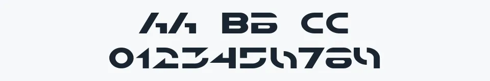 Rzeczywista próbka kroju SF Solar Sailer Extended — Aa Bb Cc 0123456789