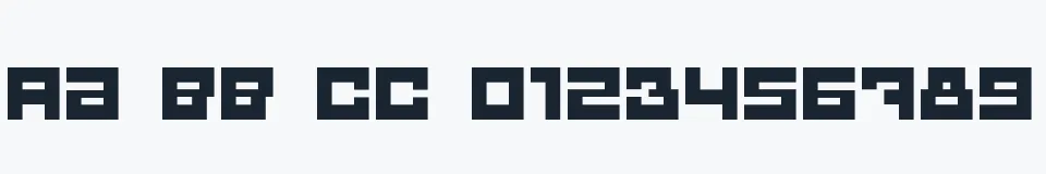 Rzeczywista próbka kroju BlockBit — Aa Bb Cc 0123456789