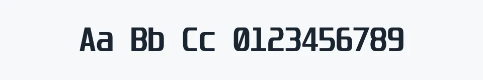 Rzeczywista próbka kroju Unispace — Aa Bb Cc 0123456789