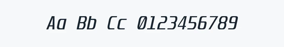 Rzeczywista próbka kroju Unispace — Aa Bb Cc 0123456789