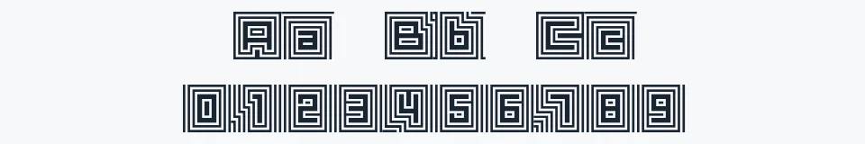 Rzeczywista próbka kroju D3 Labyrinthism — Aa Bb Cc 0123456789