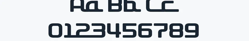 Rzeczywista próbka kroju D3 Roadsterism — Aa Bb Cc 0123456789