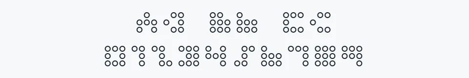 Rzeczywista próbka kroju 3x3 dots Outline — Aa Bb Cc 0123456789
