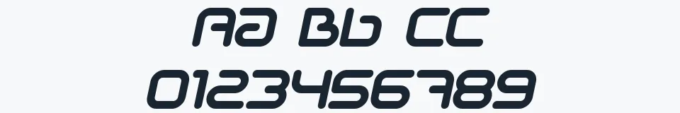 Rzeczywista próbka kroju Sci Fied — Aa Bb Cc 0123456789