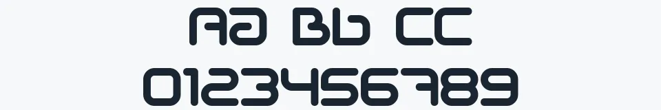 Rzeczywista próbka kroju Sci Fied — Aa Bb Cc 0123456789