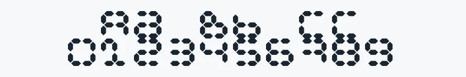 Rzeczywista próbka kroju Dspl — Aa Bb Cc 0123456789