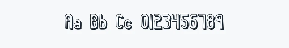 Rzeczywista próbka kroju Euphoric 3D BRK — Aa Bb Cc 0123456789