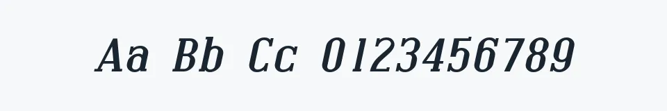 Rzeczywista próbka kroju Covington Exp Italic — Aa Bb Cc 0123456789