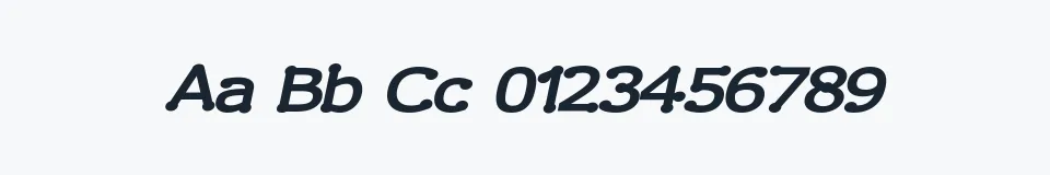 Rzeczywista próbka kroju Drummon Italic — Aa Bb Cc 0123456789