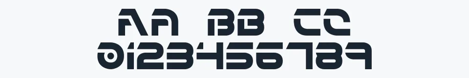 Rzeczywista próbka kroju Flipside BRK — Aa Bb Cc 0123456789
