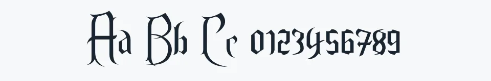 Rzeczywista próbka kroju Endor — Aa Bb Cc 0123456789