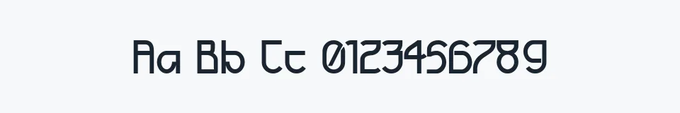 Rzeczywista próbka kroju Futurex — Aa Bb Cc 0123456789