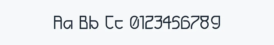 Rzeczywista próbka kroju Futurex — Aa Bb Cc 0123456789