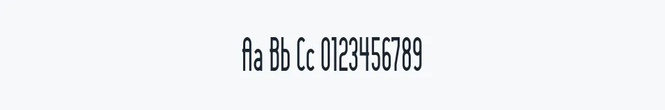 Rzeczywista próbka kroju Lady Ice - Condensed — Aa Bb Cc 0123456789