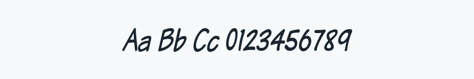 Rzeczywista próbka kroju Komika Text Tight — Aa Bb Cc 0123456789