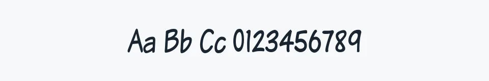 Rzeczywista próbka kroju Komika Text Tight — Aa Bb Cc 0123456789