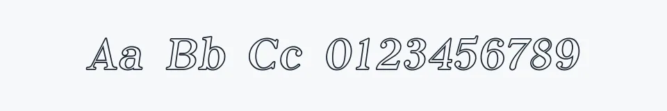 Rzeczywista próbka kroju Phosphorus Iodide — Aa Bb Cc 0123456789