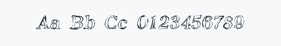 Rzeczywista próbka kroju Phosphorus Oxide — Aa Bb Cc 0123456789